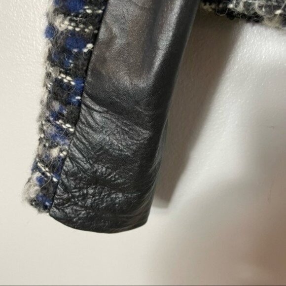 Parker Tweed Alpaca Wool Blend Lambskin Trim Blazer - Picture 5 of 8